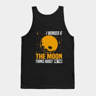 I wonder if the moon thinks about me too, Starry Night Reflection Graphic Tank Top